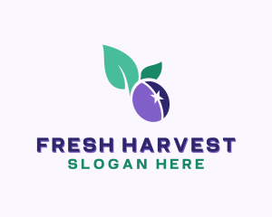 Organic Plum Fruit logo design