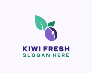 Organic Plum Fruit logo design