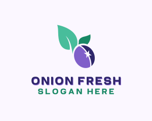 Organic Plum Fruit logo design