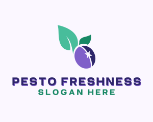 Organic Plum Fruit logo design