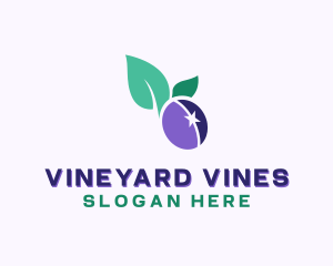 Organic Plum Fruit logo design