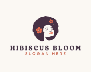 Floral Afro Woman logo