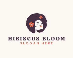 Floral Afro Woman logo design