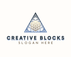 Technology Pyramid Cube logo design