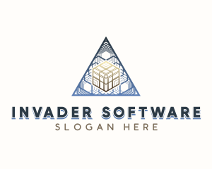 Technology Pyramid Cube logo design