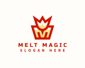 King Crown Letter M logo design