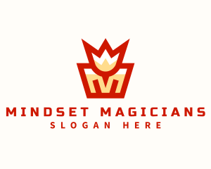 King Crown Letter M logo design