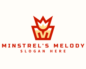 King Crown Letter M logo design