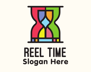 Colorful Hourglass Timer logo design