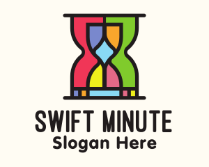 Colorful Hourglass Timer logo design