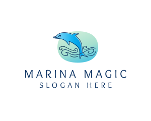 Marine Ocean Dolphin  logo design