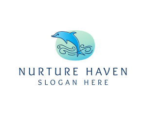 Marine Ocean Dolphin  logo design