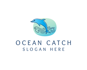 Marine Ocean Dolphin  logo design