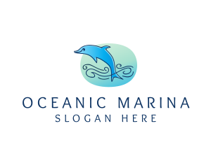 Marine Ocean Dolphin  logo design