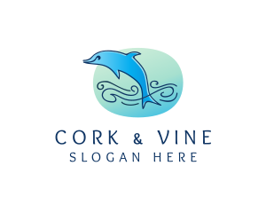 Marine Ocean Dolphin  logo design