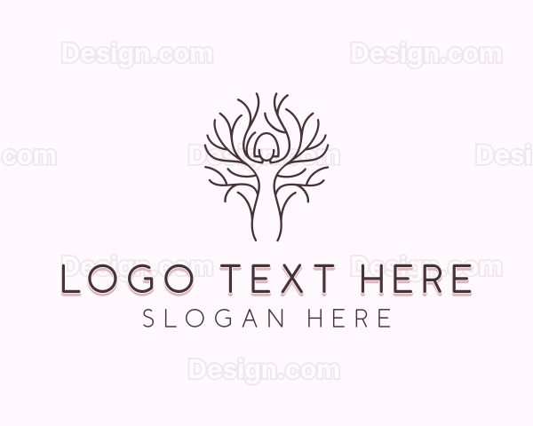 Tree Woman Beauty Logo