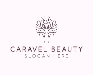 Tree Woman Beauty logo design