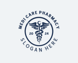 Medical Pharmacy Caduceus logo design