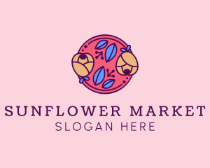 Circle Flower Leaf  logo design