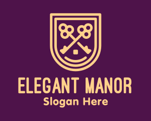 Real Estate Mansion Badge logo design