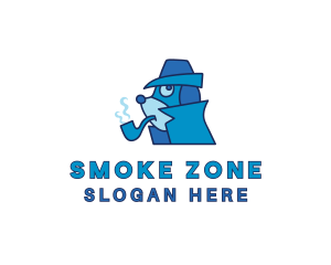 Smoking Dog Detective logo design