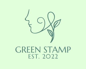 Beautiful Green Face  logo design