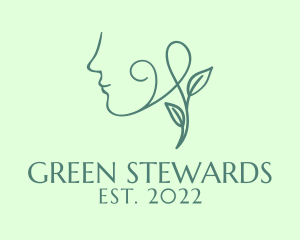 Beautiful Green Face  logo design