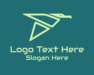 Green Geometric Bird Logo