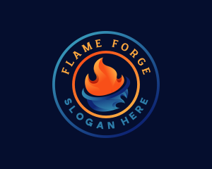 Fire Ice HVAC logo design