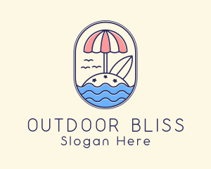 Island Resort Umbrella logo design