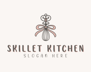 Whisk Ribbon Baking logo design