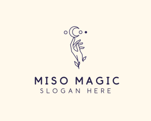 Astrology Moon Hand logo design