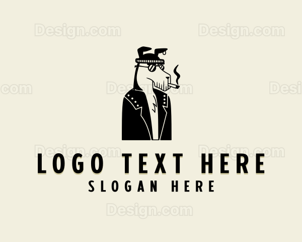 Smoking Dog Pet Logo