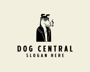 Smoking Dog Pet logo design