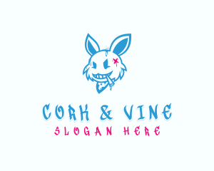 Smoking Rabbit Mural logo design