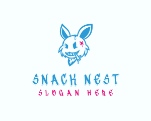 Smoking Rabbit Mural logo design