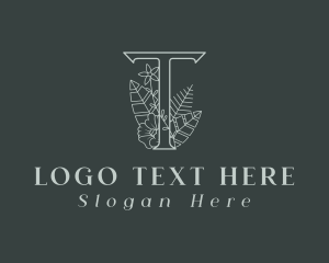 Floral Tropical Letter T logo