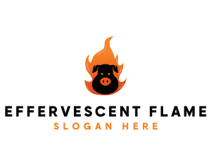 Grill BBQ Flame logo design