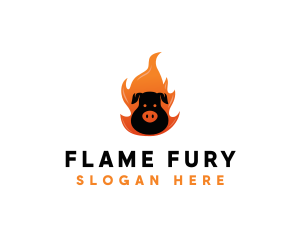 Grill BBQ Flame logo design