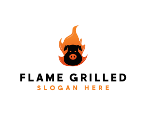 Grill BBQ Flame logo design