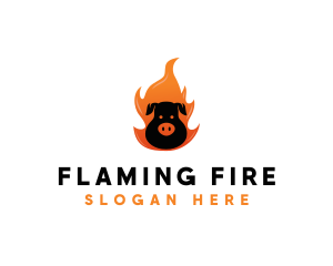 Grill BBQ Flame logo design