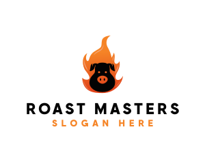 Grill BBQ Flame logo design