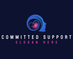 Mental Health Heart Support logo design