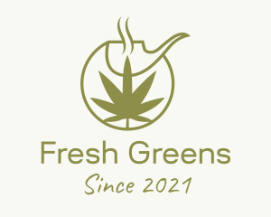 Marijuana Pipe Smoke  logo design