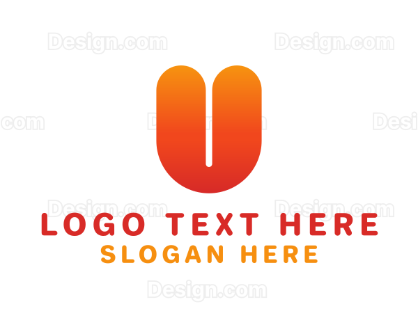 Orange Bold Letter U Logo