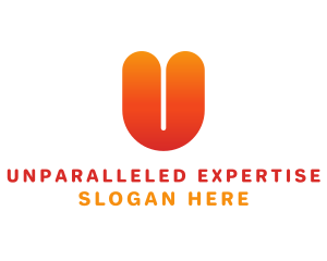 Orange Bold Letter U logo design