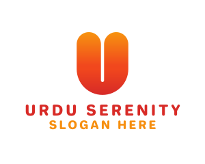 Orange Bold Letter U logo design