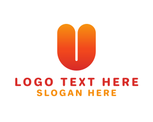 Bold - Orange Bold Letter U logo design