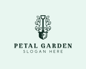 Backyard Shovel Gardening logo design