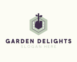 Plant Shovel Gardening logo design